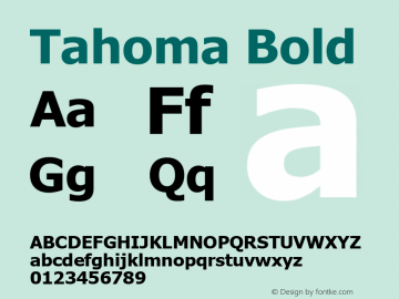 Tahoma Bold Version 2.30 Font Sample