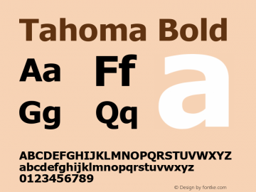 Tahoma Bold Version 2.25 Font Sample