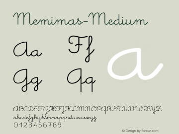 Memimas-Medium ☞ Version 3.3 2005 release;com.myfonts.easy.typeotones.memimas.medium.wfkit2.version.3r7Z图片样张
