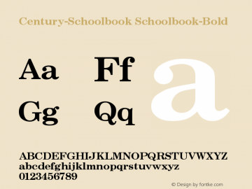 Century-Schoolbook Schoolbook-Bold Version 001.000 Font Sample