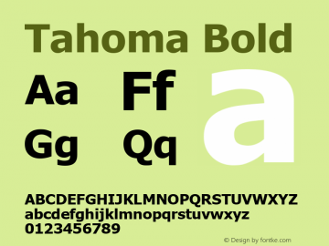 Tahoma Bold Version 3.14 Font Sample