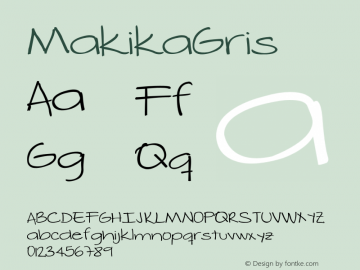 MakikaGris ☞ Version 1.002 2009;com.myfonts.easy.mariaes.makika.gris.wfkit2.version.3cHe Font Sample
