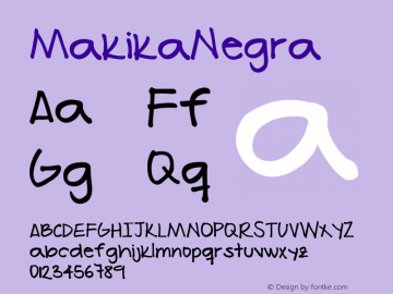 MakikaNegra ☞ Version 1.002 2009;com.myfonts.mariaes.makika.negra.wfkit2.3cHk图片样张