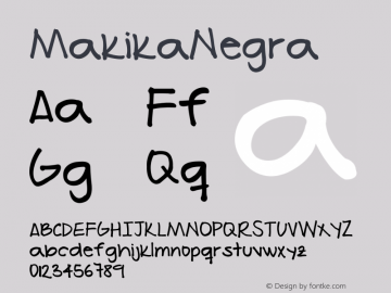 MakikaNegra ☞ Version 1.002 2009;com.myfonts.mariaes.makika.negra.wfkit2.3cHk图片样张