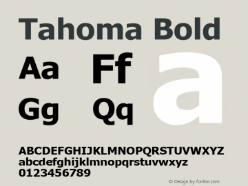 Tahoma Bold Version 001.000 Font Sample