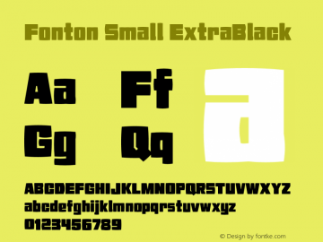 Fonton Small ExtraBlack Version 1.003 PeGGO Fonts 2011图片样张