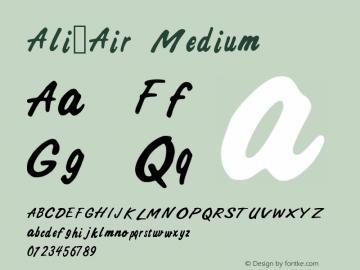 Ali_Air Medium Version 001.000 Font Sample