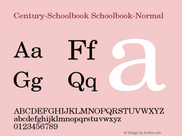 Century-Schoolbook Schoolbook-Normal Version 001.000 Font Sample