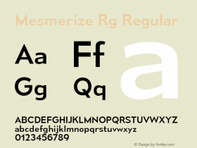 Mesmerize Rg Regular Version 1.000 Font Sample