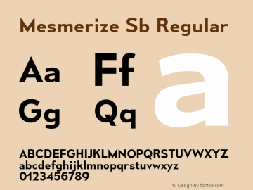 Mesmerize Sb Regular Version 1.000 Font Sample