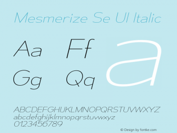 Mesmerize Se Ul Italic Version 1.000图片样张