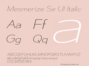 Mesmerize Se Ul Italic Version 1.000图片样张