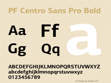 PF Centro Sans Pro Bold Version 1.000 2006 initial release; Fonts for Free; vk.com/fontsforfree图片样张