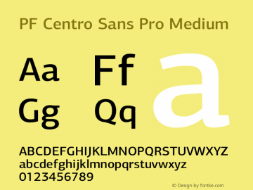 PF Centro Sans Pro Medium Version 1.000 2006 initial release; Fonts for Free; vk.com/fontsforfree图片样张