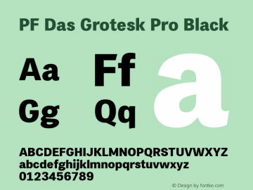 PF Das Grotesk Pro Black Version 2.000图片样张