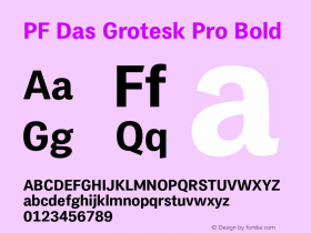 PF Das Grotesk Pro Bold Version 2.000 Font Sample