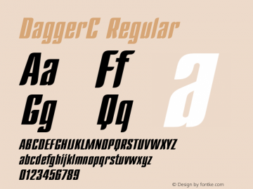 DaggerC Regular OTF 1.0;PS 001.000;Core 116;AOCW 1.0 161 Font Sample