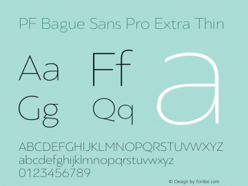 PF Bague Sans Pro Extra Thin Version 1.000图片样张