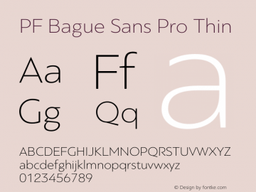 PF Bague Sans Pro Thin Version 1.000图片样张