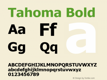 Tahoma Bold Version 5.13图片样张