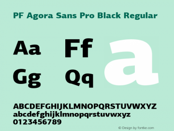 PF Agora Sans Pro Black Regular Version 2.008 2006图片样张