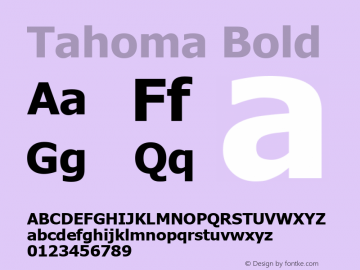 Tahoma Bold Version 5.26 Font Sample