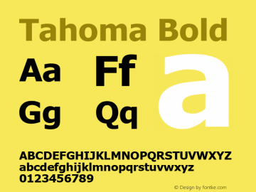 Tahoma Bold Version 5.20 Font Sample