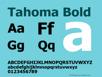 Tahoma Bold Version 6.03 Font Sample
