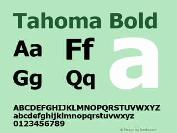 Tahoma Bold Version 6.02 Font Sample