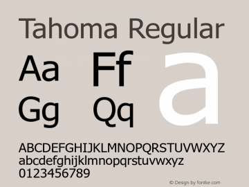 Tahoma Regular Version 6.10 Font Sample