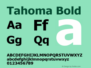 Tahoma Bold Version 6.10 Font Sample