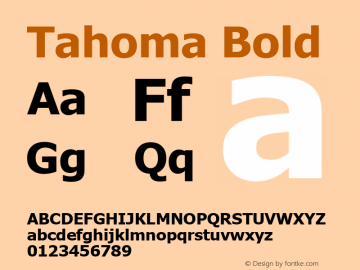 Tahoma Bold Version 6.11 Font Sample