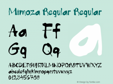 Mimoza Regular Regular Version 1.000;PS 001.001;hotconv 1.0.56 Font Sample