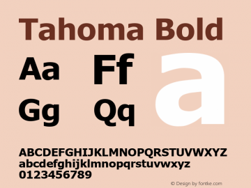 Tahoma Bold Version 6.90 Font Sample