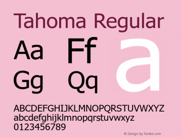 Tahoma Regular Version 6.90 Font Sample