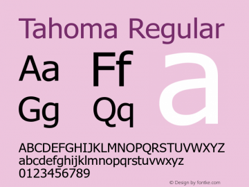 Tahoma Regular Version 6.90 Font Sample