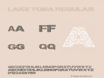 Lake Toba Regular Version 1.00 December 1, 2014, initial release Font Sample