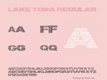 Lake Toba Regular Version 1.00 December 2, 2014, initial release Font Sample