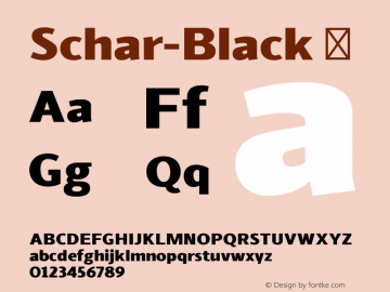 Schar-Black ☞ Version 1.000;PS 001.000;hotconv 1.0.70;makeotf.lib2.5.58329;com.myfonts.easy.northernblock.schar.black.wfkit2.version.4f8o图片样张