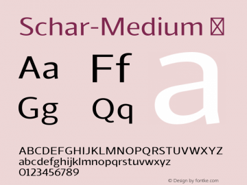 Schar-Medium ☞ Version 1.000;PS 001.000;hotconv 1.0.70;makeotf.lib2.5.58329;com.myfonts.easy.northernblock.schar.medium.wfkit2.version.4f8d图片样张