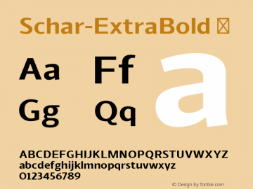 Schar-ExtraBold ☞ Version 1.000;PS 001.000;hotconv 1.0.70;makeotf.lib2.5.58329;com.myfonts.northernblock.schar.extra-bold.wfkit2.4f8j图片样张