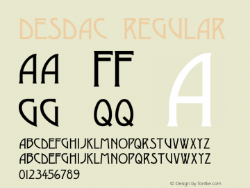 DesdaC Regular Macromedia Fontographer 4.1 18.06.97 Font Sample