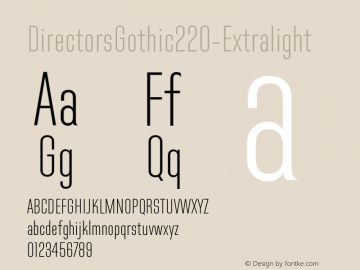 DirectorsGothic220-Extralight ☞ Version 1.000;com.myfonts.lettering-inc.directors-gothic.220-extralight.wfkit2.43uN Font Sample