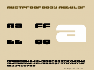 Rustproof Body Regular Version 3.100 Font Sample