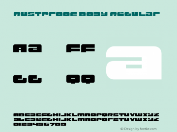 Rustproof Body Regular OTF 3.000;PS 001.001;Core 1.0.29 Font Sample