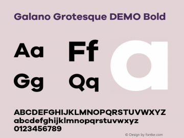 Galano Grotesque DEMO Bold Version 1.000;PS 001.000;hotconv 1.0.70;makeotf.lib2.5.58329 Font Sample