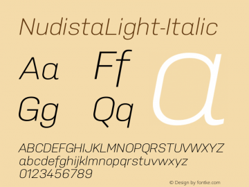 NudistaLight-Italic ☞ Version 001.000;com.myfonts.easy.suitcase.nudista.light-italic.wfkit2.version.3f2k图片样张