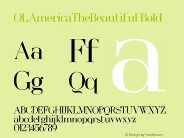 OLAmericaTheBeautiful-Bold ☞ This is Version 2.0;com.myfonts.easy.ortizlopez.ol-america-the-beautiful.bold.wfkit2.version.437u图片样张