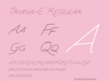 Triana-E Regular Version 001.000;com.myfonts.easy.wiescherdesign.triana.e.wfkit2.version.4kgZ Font Sample