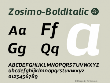 Zosimo-BoldItalic ☞ Version 1.000;PS 001.000;hotconv 1.0.70;makeotf.lib2.5.58329;com.myfonts.delicious-type.zosimo.bold-italic.wfkit2.4fu9 Font Sample